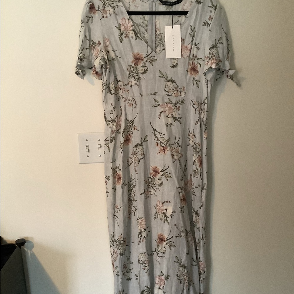 Zara Linen Midi Dress Medium
